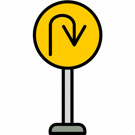 U, turn, attention, road, sign, traffic icon - Download on Iconfinder