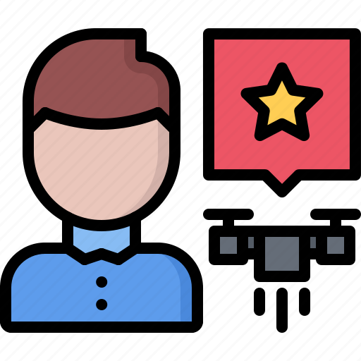 Copter, drone, feedback, man, quadrocopter, review, technology icon - Download on Iconfinder