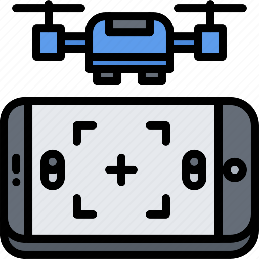 App, controller, copter, drone, phone, quadrocopter, technology icon - Download on Iconfinder