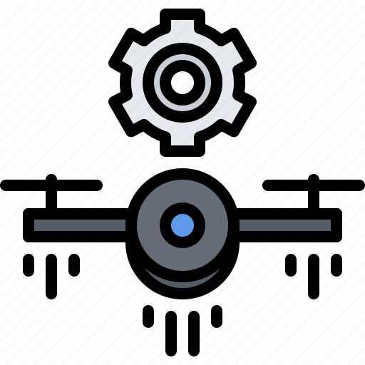 Copter, drone, gear, optimization, quadrocopter, setting, technology icon - Download on Iconfinder