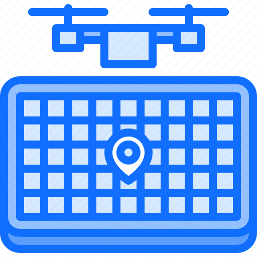 Copter, drone, location, navigation, pin, quadrocopter, technology icon - Download on Iconfinder