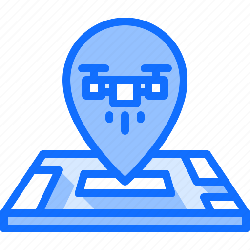 Copter, drone, location, map, pin, quadrocopter, technology icon - Download on Iconfinder