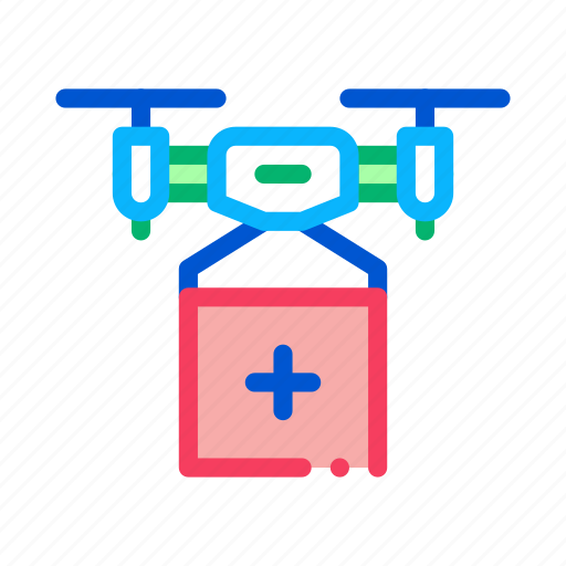 Delivery, drone, fly, linear, plane, quadrocopter, signs icon - Download on Iconfinder