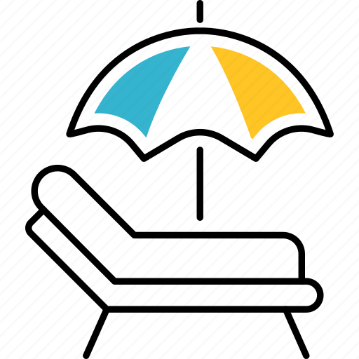 Umbrella, deckchair, beach, vacation, relax icon - Download on Iconfinder