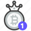 cryptocurrency, digital currency, bitcoin, blockchain, money, crown, coin, king, profile 