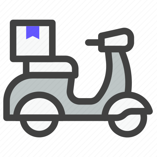 Delivery, shipping, logistics, package, scooter, courier, motorcycle icon - Download on Iconfinder