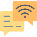 chat, communication, interaction, message, signal, talk, wifi
