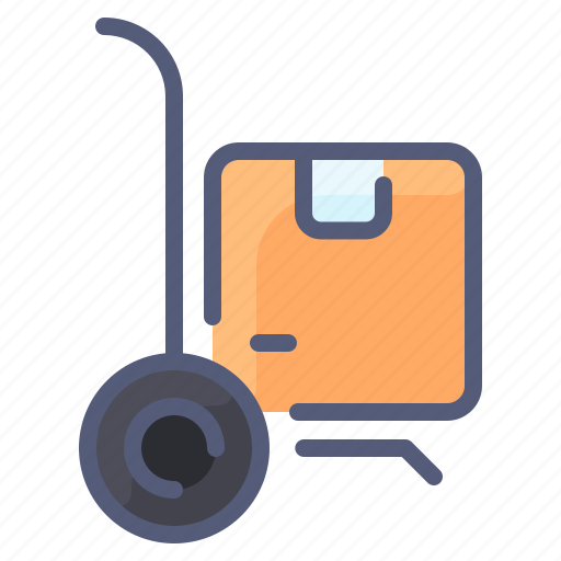 Box, courier, delivery, package, trolley icon - Download on Iconfinder
