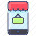 mobile, online, shop, smartphone, store
