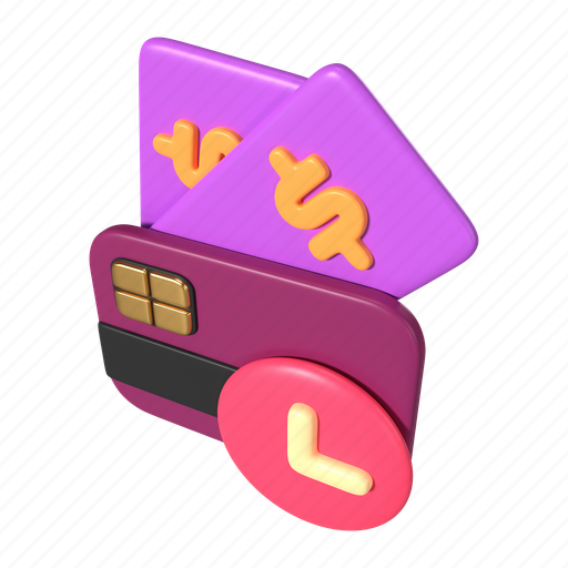Shopping, online, payment, money, waiting, pay, time 3D illustration - Download on Iconfinder