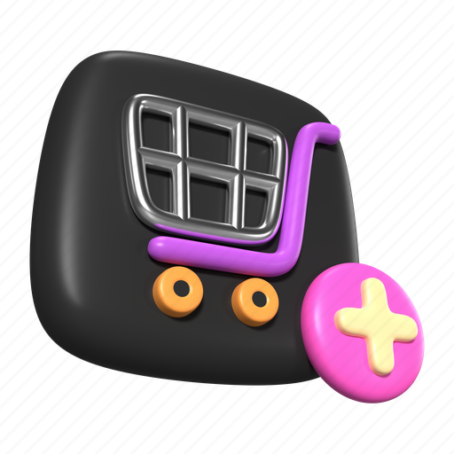 Shopping, online, store, cart, add, buy, button 3D illustration - Download on Iconfinder