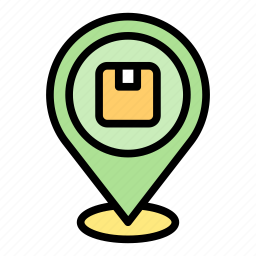 Tracking, pin, location, delivery, box, shipping icon - Download on Iconfinder
