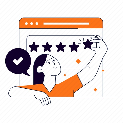 Reviews, testimonial, review, rating, star, user illustration - Download on Iconfinder