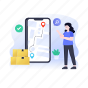 tracking app, tracking parcel, parcel location, online delivery, online shipping