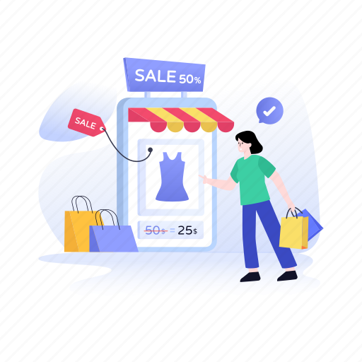 Ecommerce, online sales, shopping discount, shopping app, eshop illustration - Download on Iconfinder
