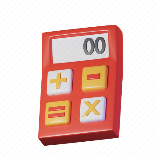 Calculator, calculation, finance, ecommerce 3D illustration - Download on Iconfinder