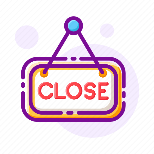Close, closed down, commercial, hanging, out of service, shop, sign icon - Download on Iconfinder