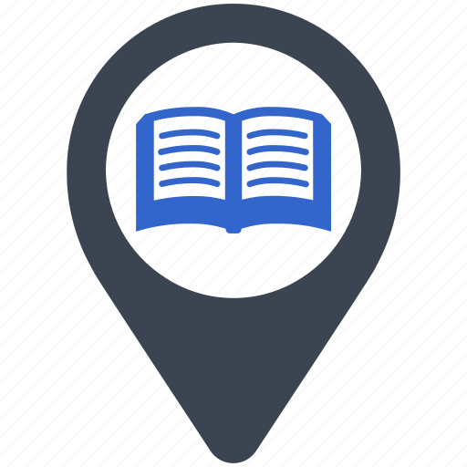 Library, map, book, location, bookstore, direction icon - Download on Iconfinder