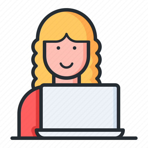 Learning, laptop, girl, woman icon - Download on Iconfinder