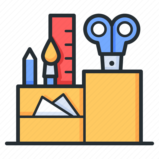 Tools, organizer, scissors, ruler icon - Download on Iconfinder