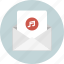 email, envelope, mail, music, new 