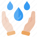 save, water, ecology, drops, hand