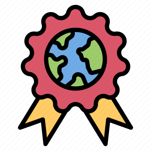 Badge, reward, achievement, earth icon - Download on Iconfinder