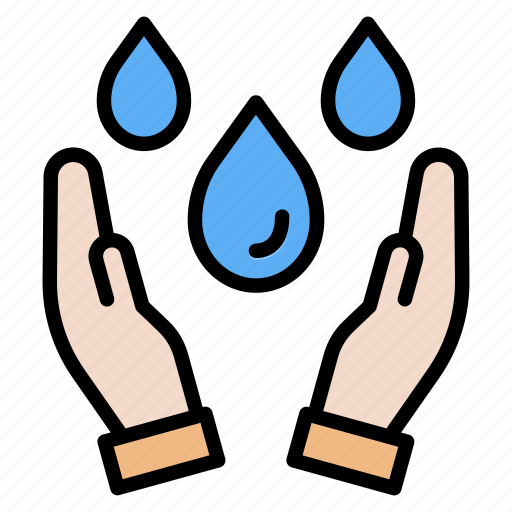 Save, water, ecology, drops, hand icon - Download on Iconfinder