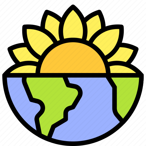 Earth, environment, ecology, sunflower, globe, nature, planet icon - Download on Iconfinder