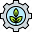 earth, environment, ecology, cog wheel, green, energy, plant 