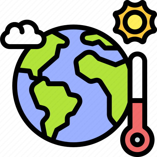 Earth, environment, ecology, warming, global, thermometer, planet icon - Download on Iconfinder