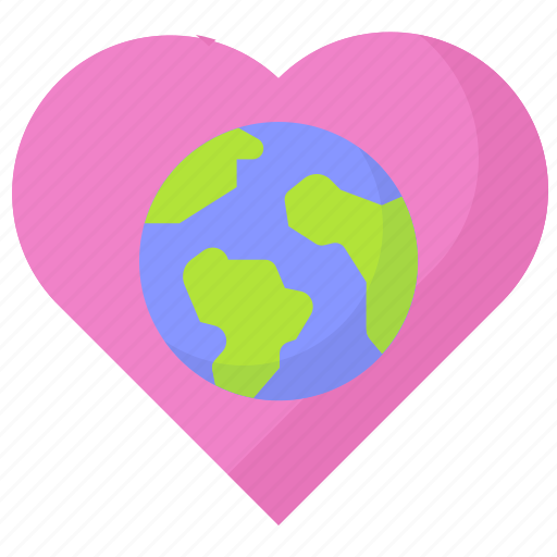 Earth, environment, ecology, heart, love, globe icon - Download on Iconfinder