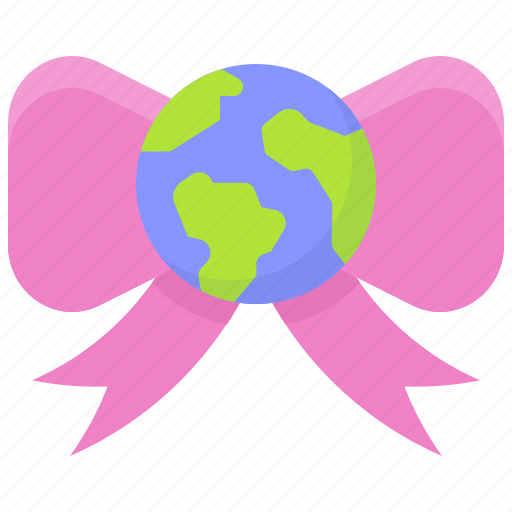 Earth, environment, ecology, bow tie, ribbon, ribbin icon - Download on Iconfinder