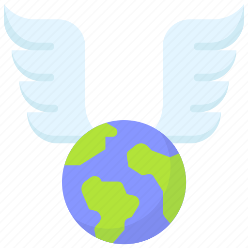 Earth, environment, ecology, wings, flying, angel, world icon - Download on Iconfinder