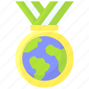 earth, environment, ecology, eco, green, medall, award