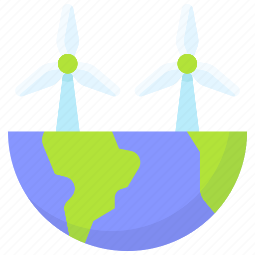 Earth, environment, ecology, turbine, energy, globe icon - Download on Iconfinder
