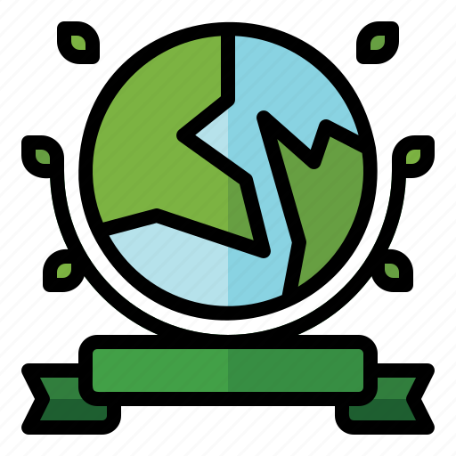 Earth, day, ecology, environment, ribbon icon - Download on Iconfinder
