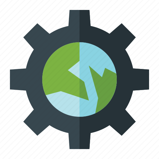 Earth, day, ecology, environment, factory, gear, globe icon - Download on Iconfinder