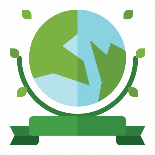 Earth, day, ecology, environment, ribbon icon - Download on Iconfinder