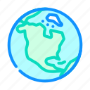 north, america, earth, planet, map, world
