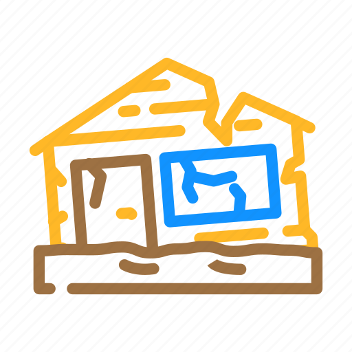 Broken, house, disaster, earthquake, damage, destruction icon - Download on Iconfinder