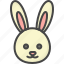 bunny, colored, easter, head, holidays 