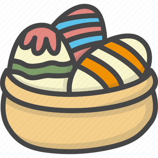 Basket, colored, easter, eggs, holidays icon - Download on Iconfinder