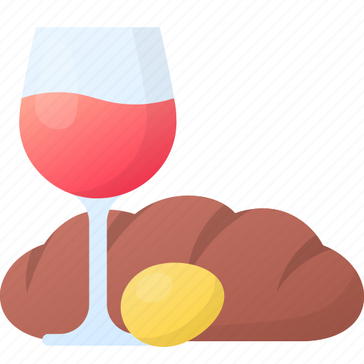 Bread, drink, easter, egg, glass, wine icon - Download on Iconfinder