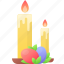 candle, decoration, easter, egg, light, spring 
