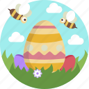 nature, easter, bee, floral, spring, eggs 