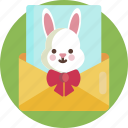 postcard, letter, easter, rabbit, bunny, cute