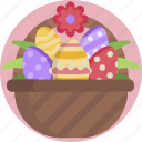decorative, colorful, easter, festive, eggs, basket 