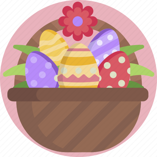 Decorative, colorful, easter, festive, eggs, basket icon - Download on Iconfinder