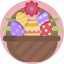 decorative, colorful, easter, festive, eggs, basket 